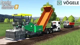 Farming Simulator 19 - VOGELE SUPER 1600-3 Asphalt Paving Machine Builds A Road