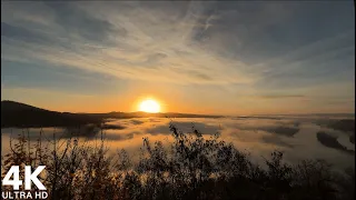 Beautiful Sunrise Above the Clouds with Relaxing Music | 4K Ultra HD