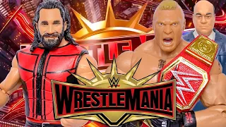 Seth Rollins vs Brock Lesnar - WrestleMania 35 Action Figure Match! WWE Universal Championship!