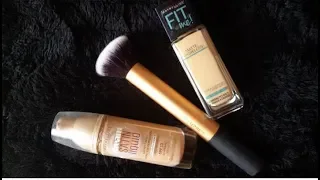 MAYBELLINE DREAM SATIN LIQUID VS.FIT ME MATTE+PORELESS FOUNDATION |Review |Wear Test