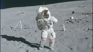 Apollo  16 - Lunar EVA 1 from Rover TV - Part 1