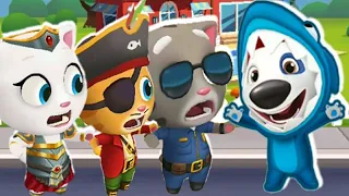 Talking Tom Gold Run Valkyrie Angela vs Pirate Ginger vs Officer Tom vs Shark Hank vs Roy Raccoon