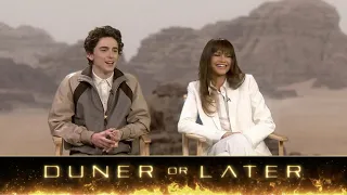 Play "Duner Or Later" With Zendaya & Timothée Chalamet, Stars Of "Dune"