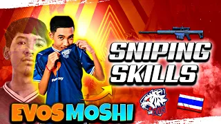 MOST DANGEROUS SNIPER OF FREE FIRE ESPORTS ?|| EVOS MOSHI GOD LEVEL SNIPING CLIPS.