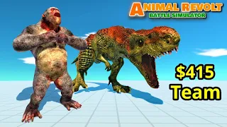 T-rex and goro vs random unit same price ARBS animal revolt battle simulator