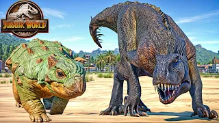 Scorpius Rex E750 vs BUMPY, Toro, Indominus Rex, T-REX, Blue Jurassic World Camp Cretaceous