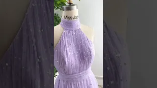 Custom order—halter lavender long prom dress #fashion #dress #promdress