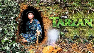 I built a shelter by digging a small cave in the dangerous mountains | Mr Tarzang
