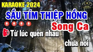 Karaoke Sầu Tím Thiệp Hồng Song Ca 2024 | Âm Thanh Nhạc Sống Siêu Dễ Hát | Trọng Hiếu