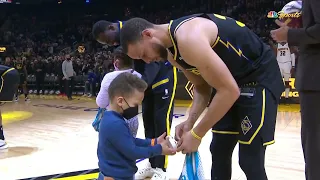 Steph, Draymond and Wiggins got All-Star Game rings from their kids