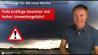 Montag und Dienstag teils schwere Gewitter mit lokalen Unwettern möglich!