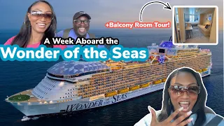 Boarding the LARGEST CRUISE SHIP in the WORLD! | Wonder of the Seas + BOARDWALK BALCONY room tour!