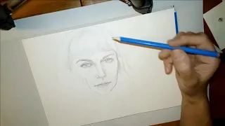 Набросок карандашом за 15 минут. Портрет. Drawing Portrait Timelapse