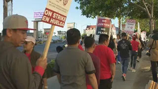Workers on strike at Virgin Hotels Las Vegas