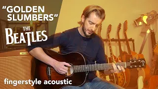 The Beatles "Golden Slumbers" acoustic guitar lesson + finger picking chords
