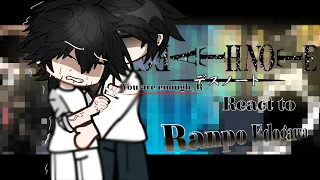 🍜┆⏤͟͟͞͞𝐃𝐄𝐀𝐓𝐇 𝐍𝐎𝐓𝐄 react to  Ranpo Edogawa [BSD X DTN] ~