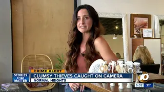 VIDEO: Clumsy thieves caught on camera breaking into Normal Heights salon