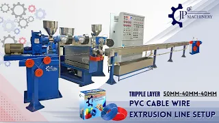 PVC WIRE AND CABLE (TRIPPLE LAYER) EXTRUSION LINE BY JP MACHINERY.