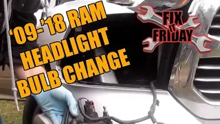 2009-2018 Ram Headlight Bulb Change Head Light Removal READ THE VIDEO DESCRIPTION