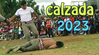 momentos del takanakuy 2023 realizado en Calzada Santo Tomas.