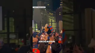 Knicks fans celebrate outside MSG after dramatic Game 2 win 🏀 | #shorts
