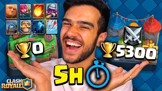 COMO SUBIR 5000 TROFÉUS EM 1 DIA COM O DECK INICIAL! CLASH ROYALE