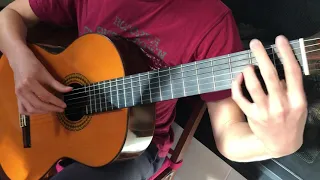 Chong E plays George Harrison’s “While My Guitar Gently Weeps” on classical guitar. The Beatles.