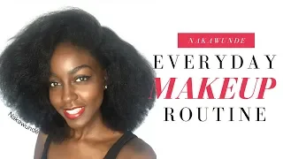 My Everyday Makeup Routine | Minimal Makeup for Dark Skin || Nakawunde