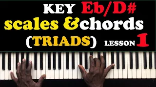 Complete Crash Course Piano Tutorials KEY Eb/D# Scales And Chords  (lesson 26)