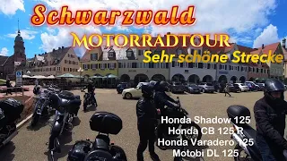 Honda Shadow 125. Motorradtour. Freudenstadt. Schwarzwald. Motosiklet sevdalıları. Almanya.