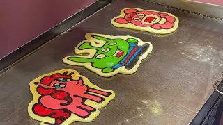 Wow Drawing Cartoon pancakes. Street food Thailand. Pancakes Thai street food.