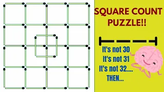HOW MANY SQUARES DO YOU SEE ? || Square Count Puzzle|| Most People are Narcissists Count the Squares