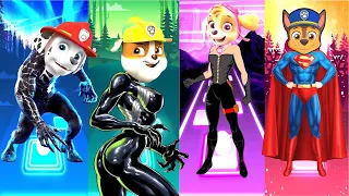 Paw Patrol Superhero 🤯 Team: Marshall vs Rubble vs Skye vs Chase | Tiles Hop EDM Rush!