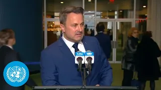 Luxembourg Prime Minister on Ukraine and Russia - Media Stakeout | General Assembly | United Nations