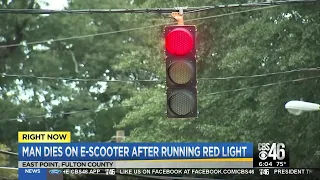 Man dies on e-scooter after running red light