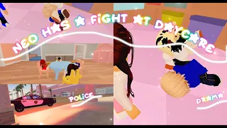 NEO GOT INTO A FIGHT AT DAYCARE!? *chaos* POLICE?! DRAMA!? | Berry avenue roleplay | roblox roleplay
