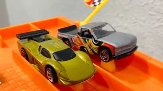 Chevy Truck vs Supercar GT Racer! #hotwheels #chevy #supercars