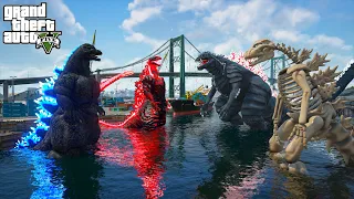 Heisei Godzilla, Shin Godzilla vs Godzilla Ulitma, Skeleton Godzilla - GTA 5 Mods