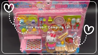 10 Minutes Satisfying with Unboxing Cute Pink Rabbit Camping Set | ASMR (no music)