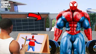 Franklin Uses Magical Painting To Make SCARY SPIDERMAN In Gta V ! GTA 5 new