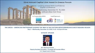 2020 - Capital Link 22nd Annual Invest in Greece Forum - The Greek-American Partnership