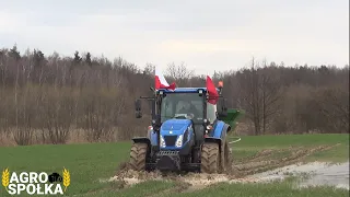 🔥EKSTREMALNO-OPOROWE ROZSIEWANIE NAWOZÓW 2024🚨New Holland w Błocie🔥CWAJ-POL😁Ursus