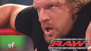 Triple H, Chris Jericho, & Kurt Angle Confrontation (The Rock Helps HHH) Part 2 - Monday Night RAW!