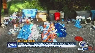 Akron Police discover three children living inside home where huge meth lab was found