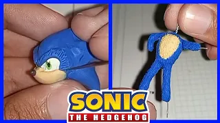 Cómo hacer a Movie Sonic de plastilina. / Sonic The Hedgehog Clay Art.