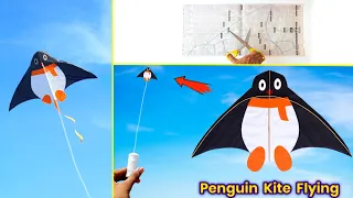 how to make penguin kite flying , Easy paper kite flying , how to make kite , New bird kite