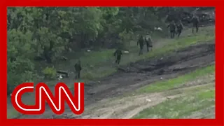 Video shows Russians appearing to flee Ukrainian attack near Bakhmut