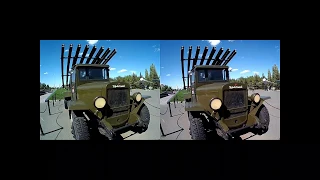 Russian military car. Real 3d video. sbs 1440p.