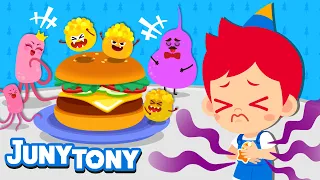 Let’s Prevent Food Poisoning🍔 | 🤢No, No! Bacteria Song | Good Habit Songs for Kids | JunyTony