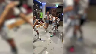 Messi & Argentina Crazy Dressing Room Celebrations   World Cup Final